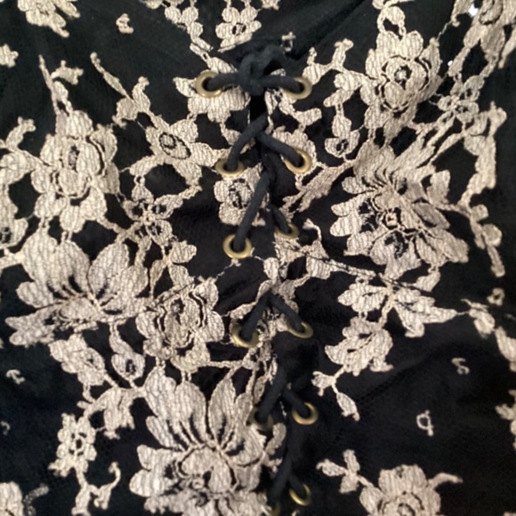 Gothiq Paris Black and Cream mini slip dress , Vintage - Picture 2 of 11